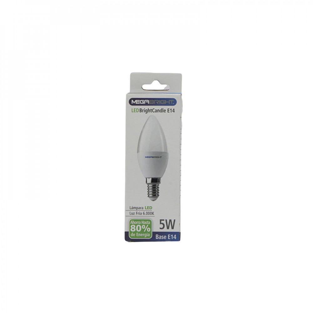 AMPOLLETA LED E14 VELA 5-6W(40W) FRIA