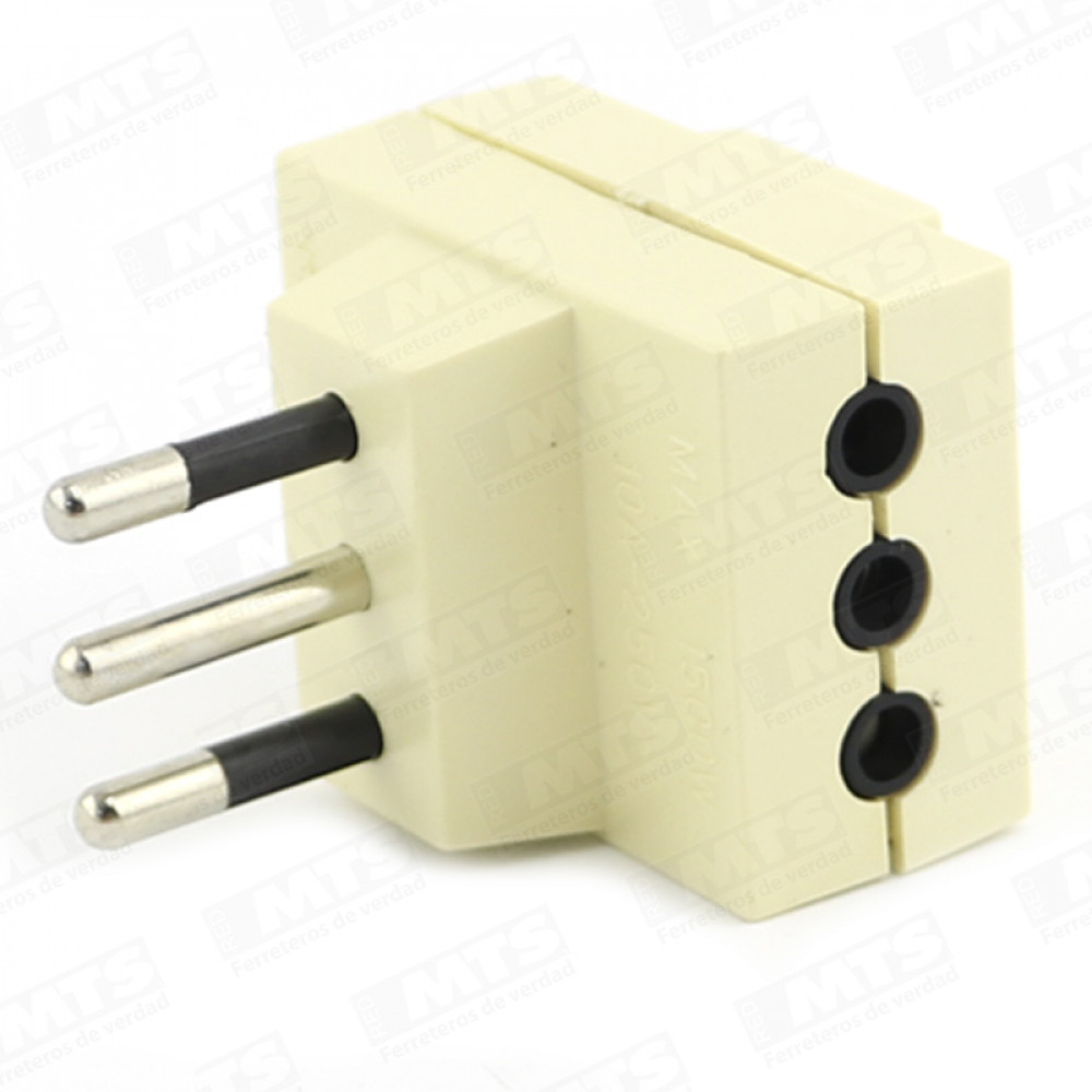Enchufe Macho Mec Triple 2p+t Marfil 226