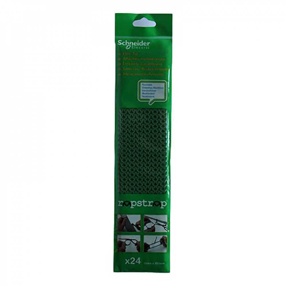 Amarra Flexible Verde Bolsa 24u 10mmx300
