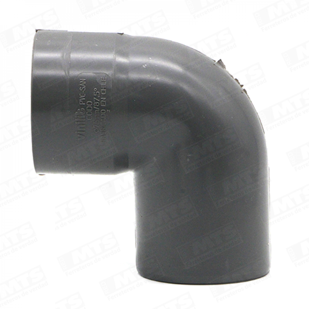 PVC SANITARIO CODO 87.5 GR.        75 mm