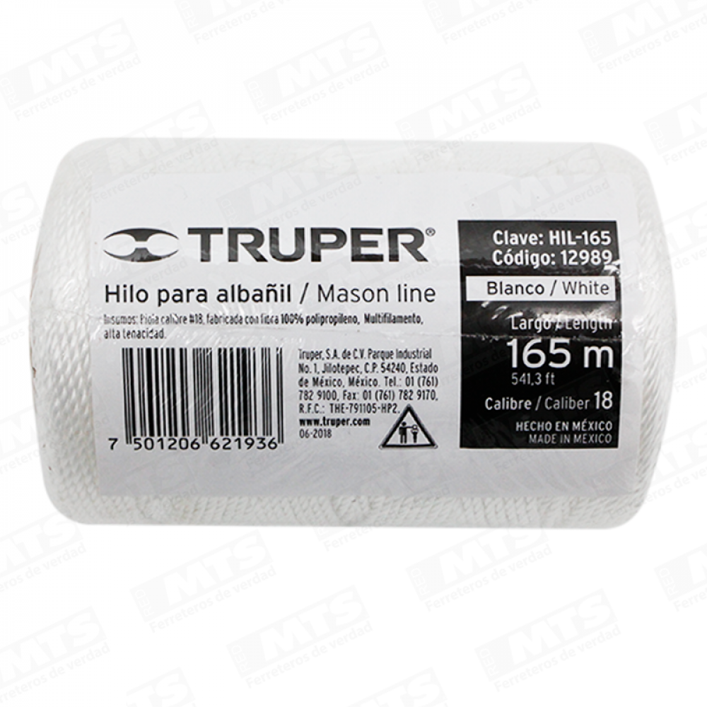LIENZA ALBANIL TRUPER BOBINA       165MT