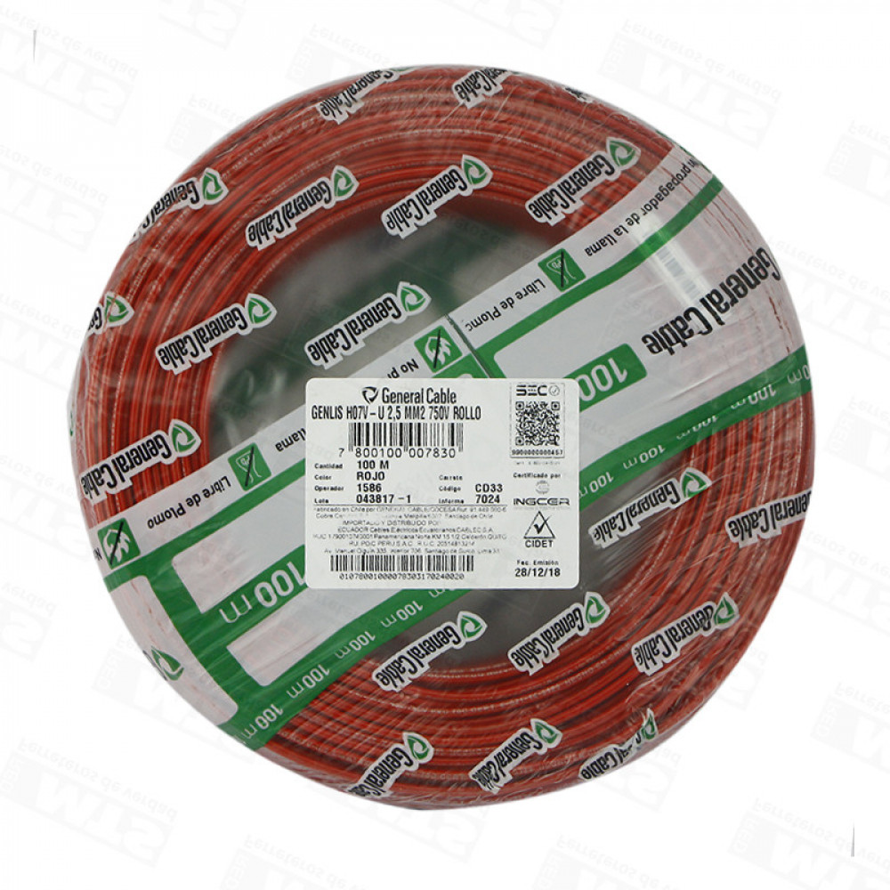 Alambre Plastico Nya Rojo   R-100 1.5 Mm