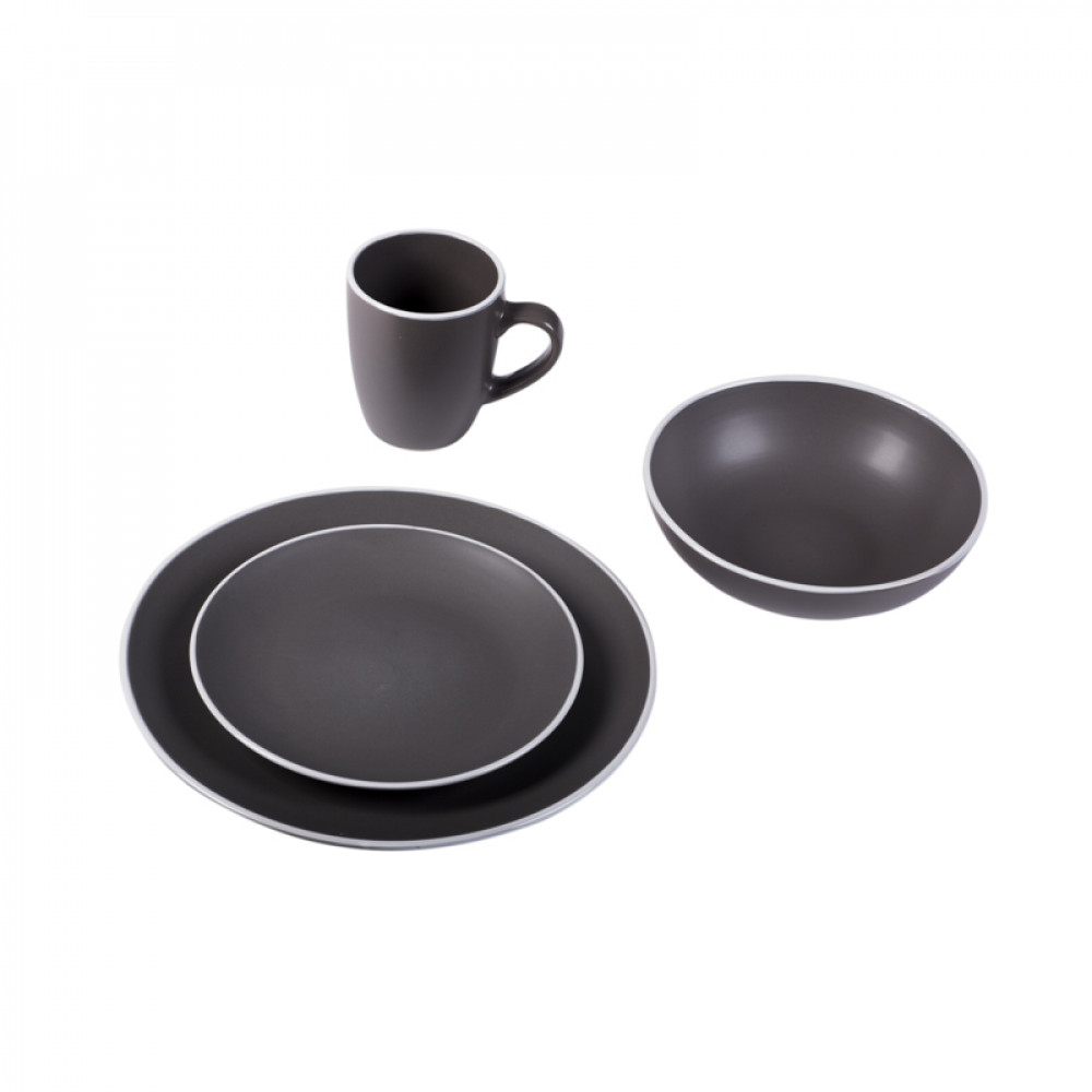 SET VAJILLA 16 PZAS GREY                