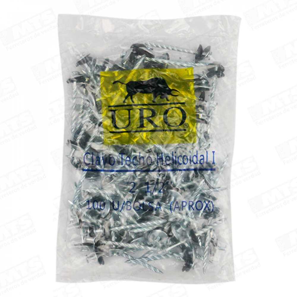 CLAVO TECHO CON GOMA 100 UNID.  2.1/2X8