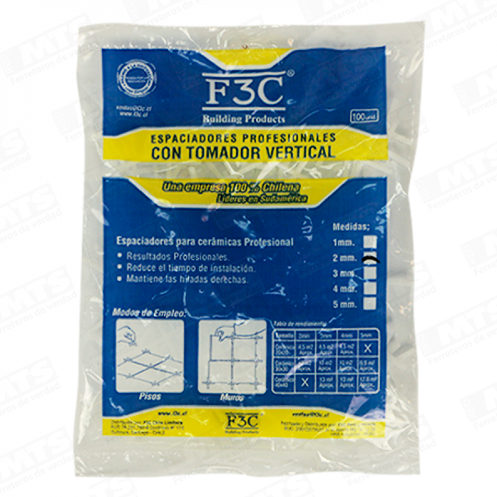 ESPACIADOR CRUCETA P/CERAM. (B.100)  3MM