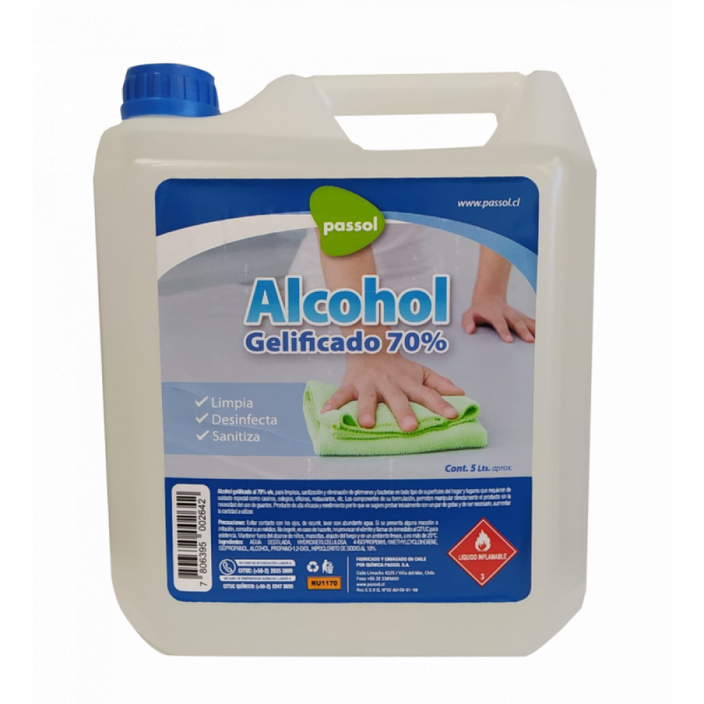 ALCOHOL  GELIFICADO 70% BIDON 5LT       