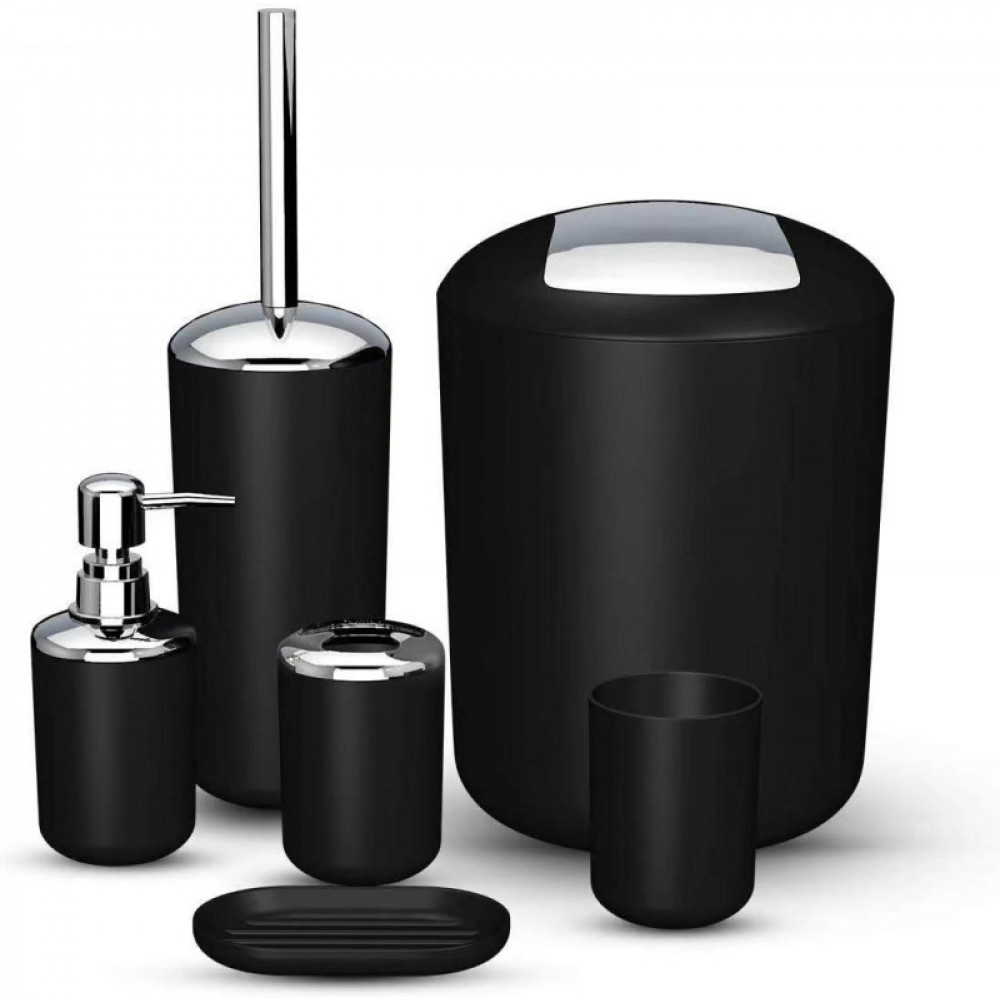 Set De Bano Mixa Negro     6 Pzas.