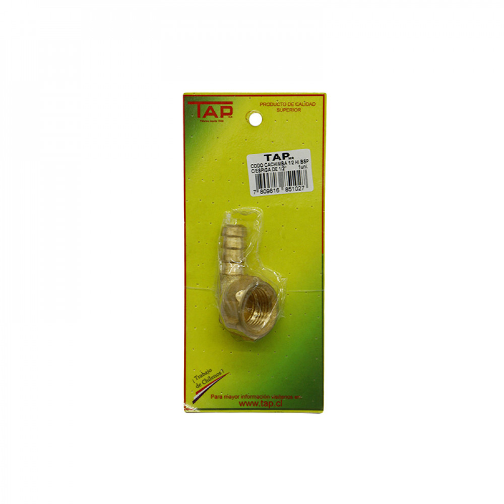 CODO CACHIMBA TAP 1/2HI BSP C/ESPIG.1/2