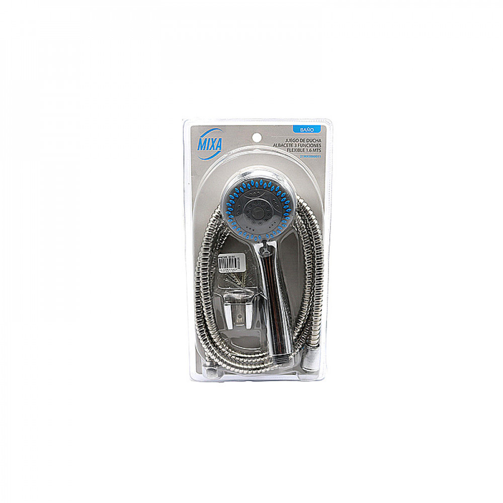 Juego Ducha 3 Funciones Flexible 1.60mt.