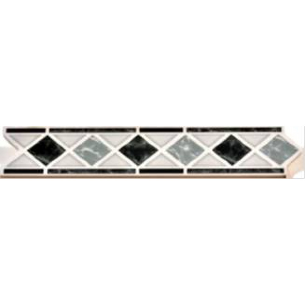 Listel Rombo Gris (set 4 Unid) 5.5x26cm