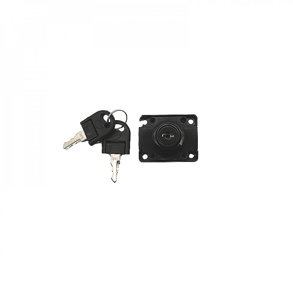 CHAPA MUEBLE REY CUAD. NEGRO 339 2GIROS 