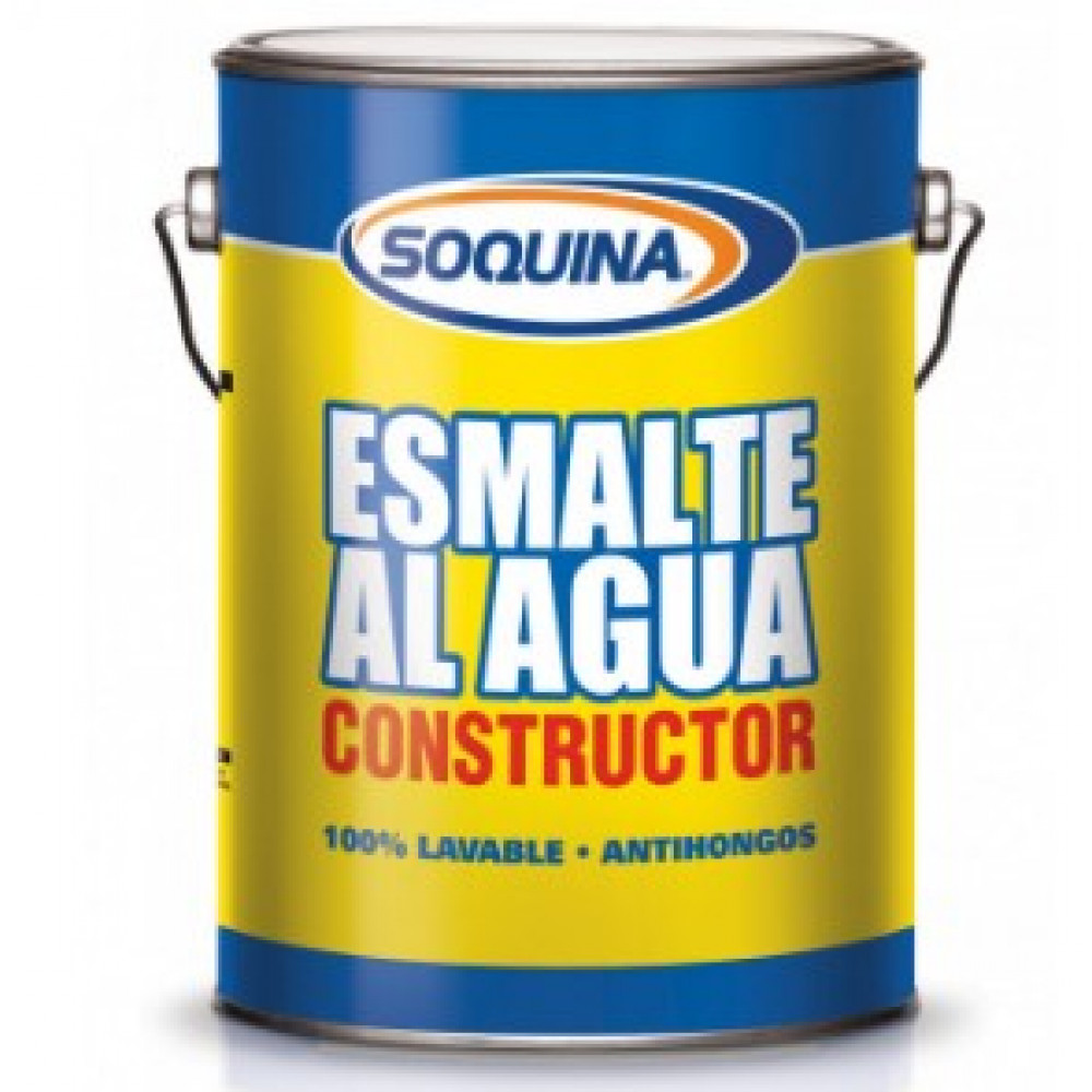ESMALTE AGUA SOQUINA CONST. BLANCO   1GL