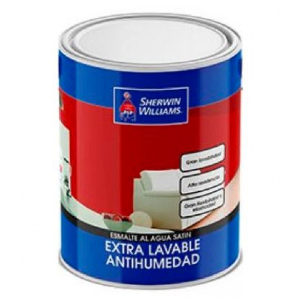 ESMALTE AGUA S&W EXT.LAV. BLANCO   1/4GL