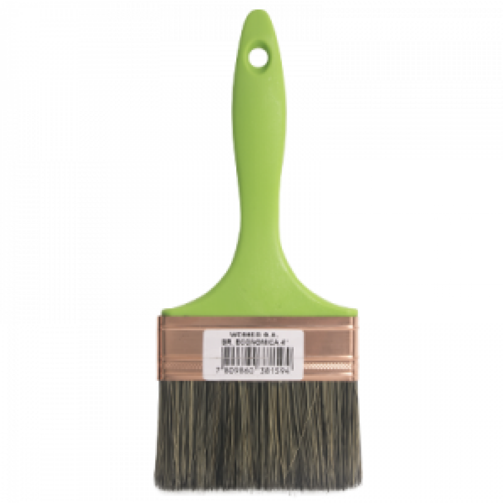 Brocha Economica Hogar 4'' Mango Verde