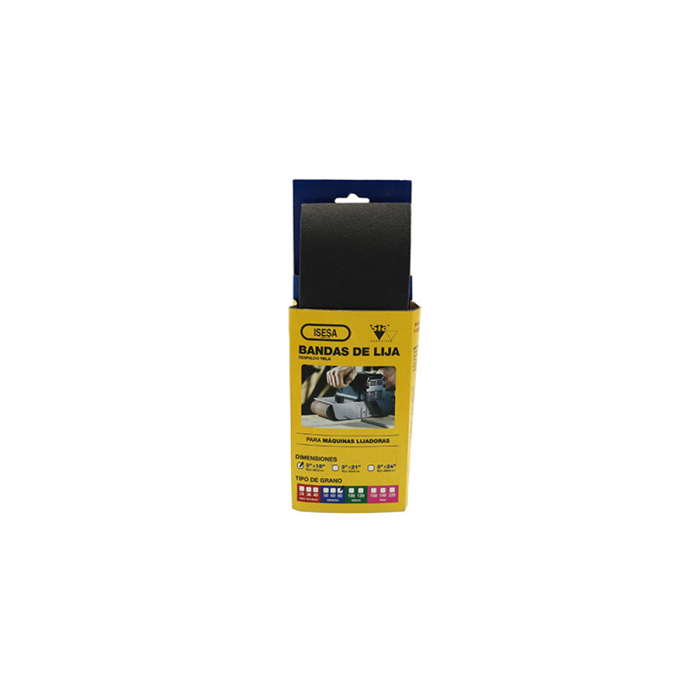 LIJA BANDAS 3x18 N°80 Grano Medio      