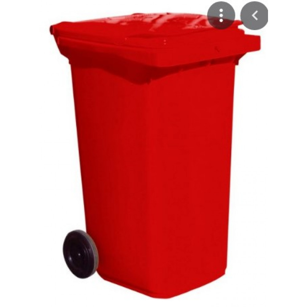 Contenedor Basura C/tapa 120lt Rojo