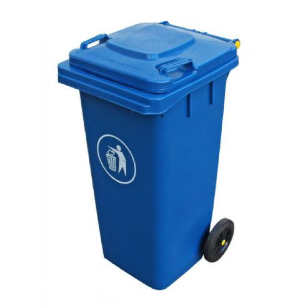 Contenedor Basura C/tapa 120lt Azul