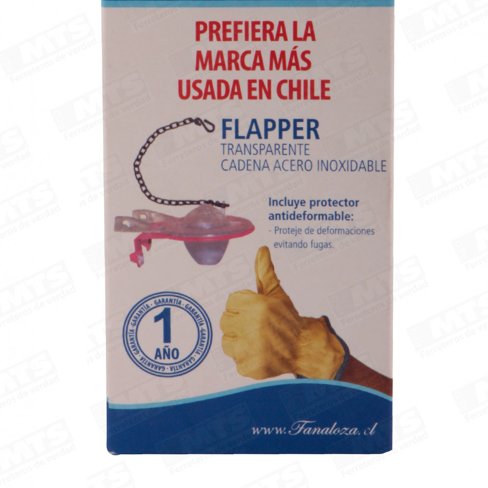 WC SOPAPA FLAPPER CON CADENA ACERO INOX 