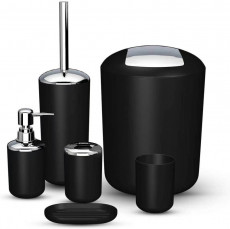 Set De Bano Mixa Negro     6 Pzas.