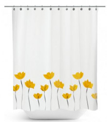 Cortina Bano Tulipanes Amarillo 180x180