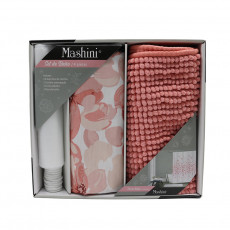 Cortina Bano Set 4 Pzas Flores Rosadas