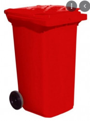 Contenedor Basura C/tapa 120lt Rojo
