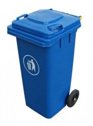 Contenedor Basura C/tapa 120lt Azul