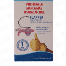 WC SOPAPA FLAPPER CON CADENA ACERO INOX 