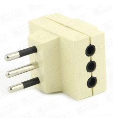 Enchufe Macho Mec Triple 2p+t Marfil 226