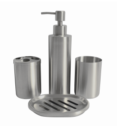Set De Bano Mixa Acero Inox.  4 Pzas.