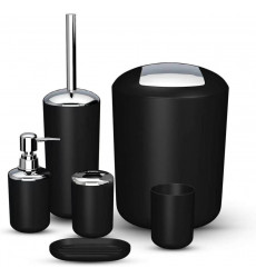 Set De Bano Mixa Negro     6 Pzas.