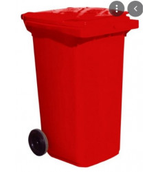 Contenedor Basura C/tapa 120lt Rojo