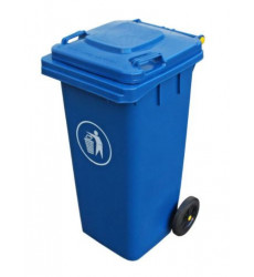 Contenedor Basura C/tapa 120lt Azul